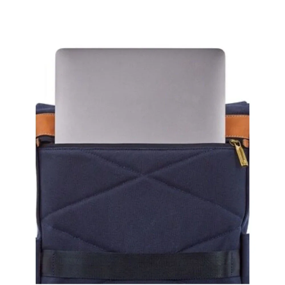 Hartmann Classic Navy Canvas Backpack  Trim Classic Navy Canvas Tan Leather Trim